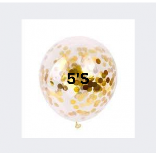 BALLOON CONFETTI GOLD 5'S BALLOON CONFETTI GOLD 5'S